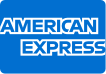 The american express logo is blue and white on a white background.